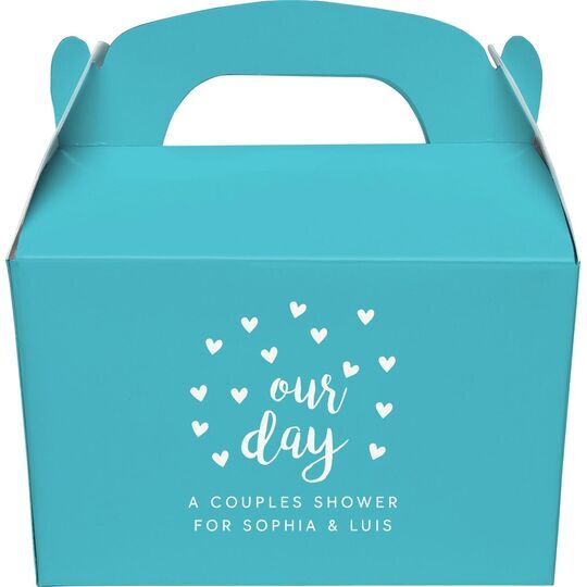 Confetti Hearts Our Day Gable Favor Boxes
